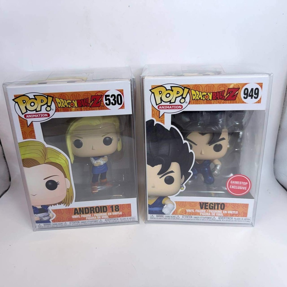 Funko Pop Dragon Ball Z Android 18 530 & Vegito 949 GameStop Exclusive Set